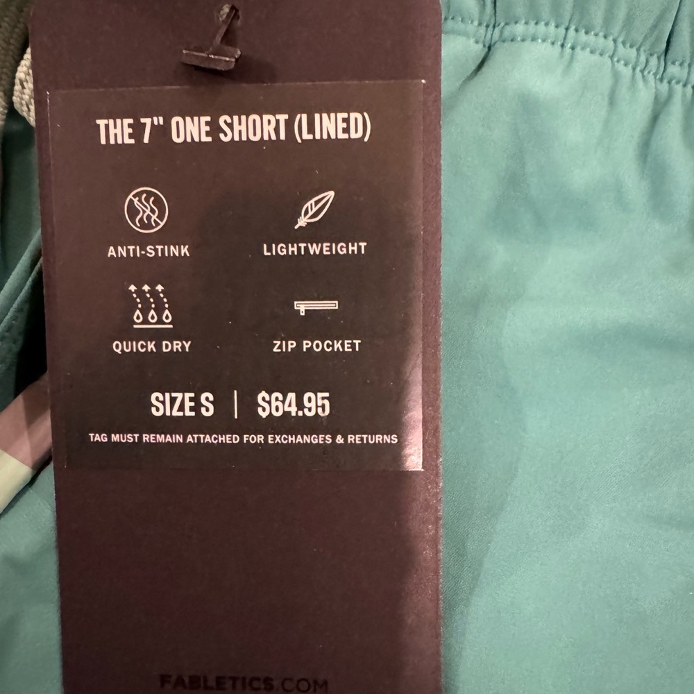 NWT Men 7in Fabletics Green Shorts Size S, New - Picture 2 of 4